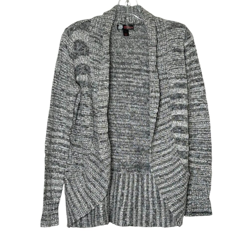 JJ Basics Large Gray Open Long Sleeve Cardigan